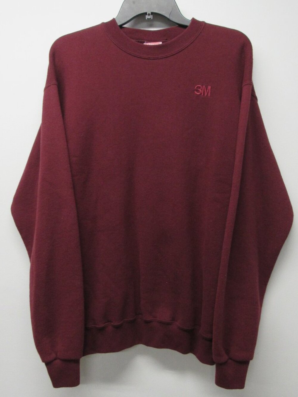 Vintage 90s 3M Minnesota Crewneck Maroon Sweatshirt Size L Made in USA Santee